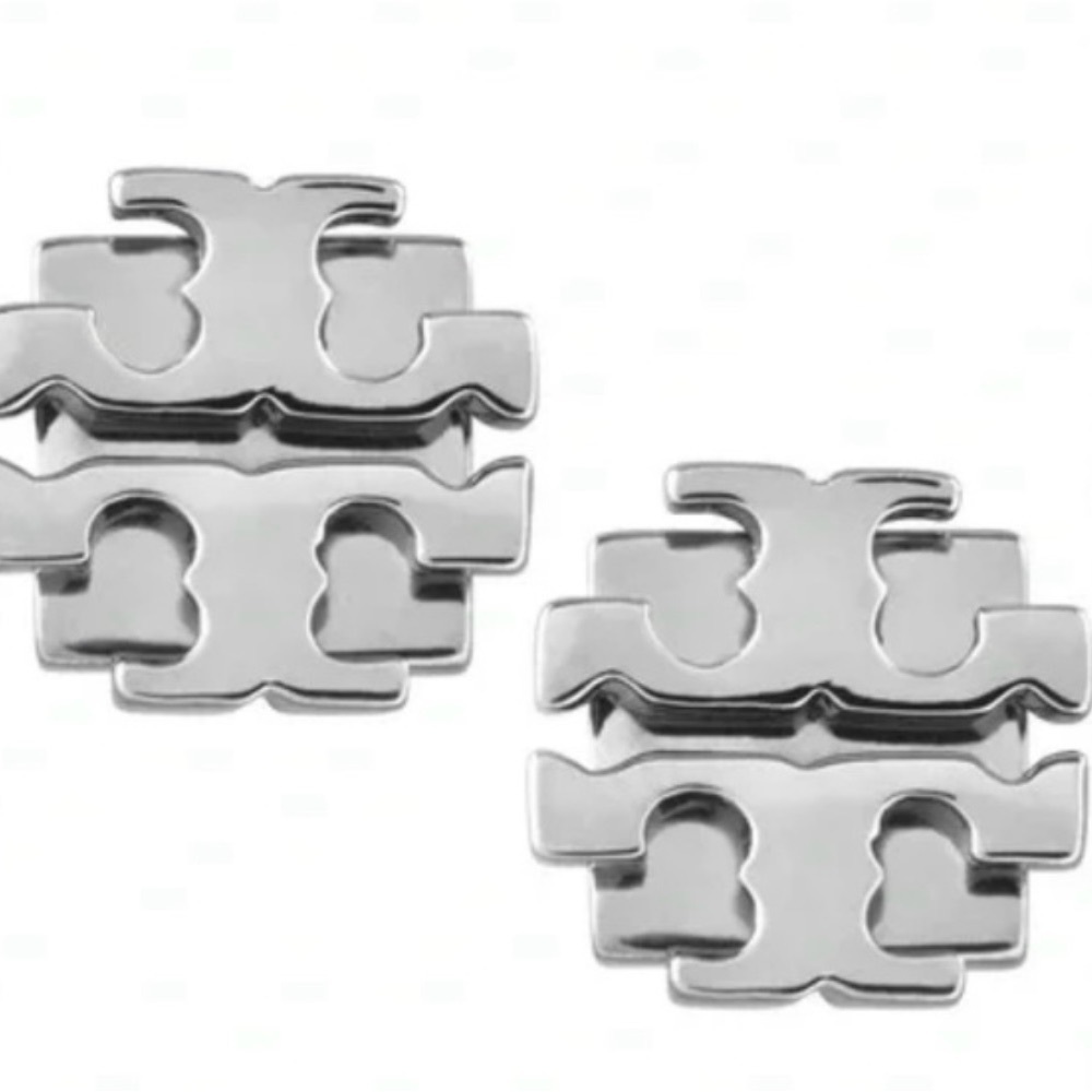 Tory Burch Logo silver earrings